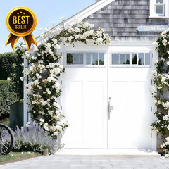 2 Pack 10×29″ Shed Sliding Windows White Tempered Glass Grille Screen Panels