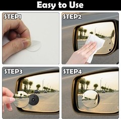 2Pcs Removable Adjustable Blind Spot Mirrors, Round Wide Ang Color: Round-2Pcs