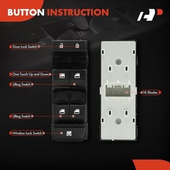 Front Left Driver Side Power Window Switch – Compatible with Kia Forte 2019