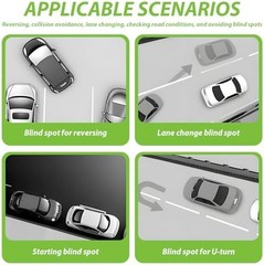 2Pcs Blind Spot Mirror for Car, HD Glass Frameless Convex 360° Wide Angle Adjust