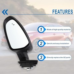 eft Driver Side Mirror Compatible With 2019 2020 2021 2022 2023 2024 L 3Pins