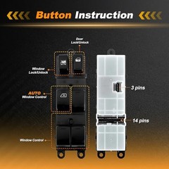 1 AUTO Power Window Switch for Nissan Pathfinder LE Window Control Switch for