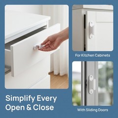 20 Pcs Window Screen Pull Handles Plastic Cabinet Door for Sliding Glass Doors