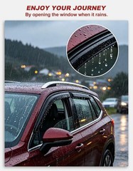 Window Rain Guards Fit for 2009-2014 Ford F150 SuperCrew Cab, Outside-Mount E…