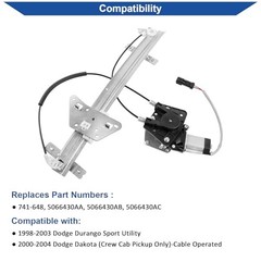 Window Regulator with Motor OE 741-648 | Compatible Front Right Passenger Side