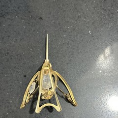 Gold Tone Butterfly and Bird window hangers with Clear Glass Stones Set of 3