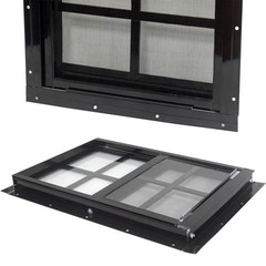 18″ x 23″ Shed Windows with Tempered Glass and Fiberglass 18″x23″ Black