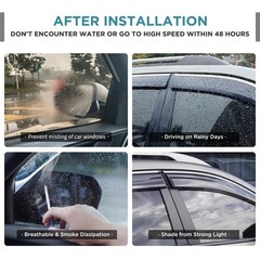 Tape On Window Visors Fits for 1997-2004 Dodge Dakota 2Dr Only, Side Auto Win…