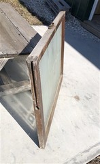 Etched Frosted Clear Glass Vintage Church Window, Architectural Art Glass, G,
