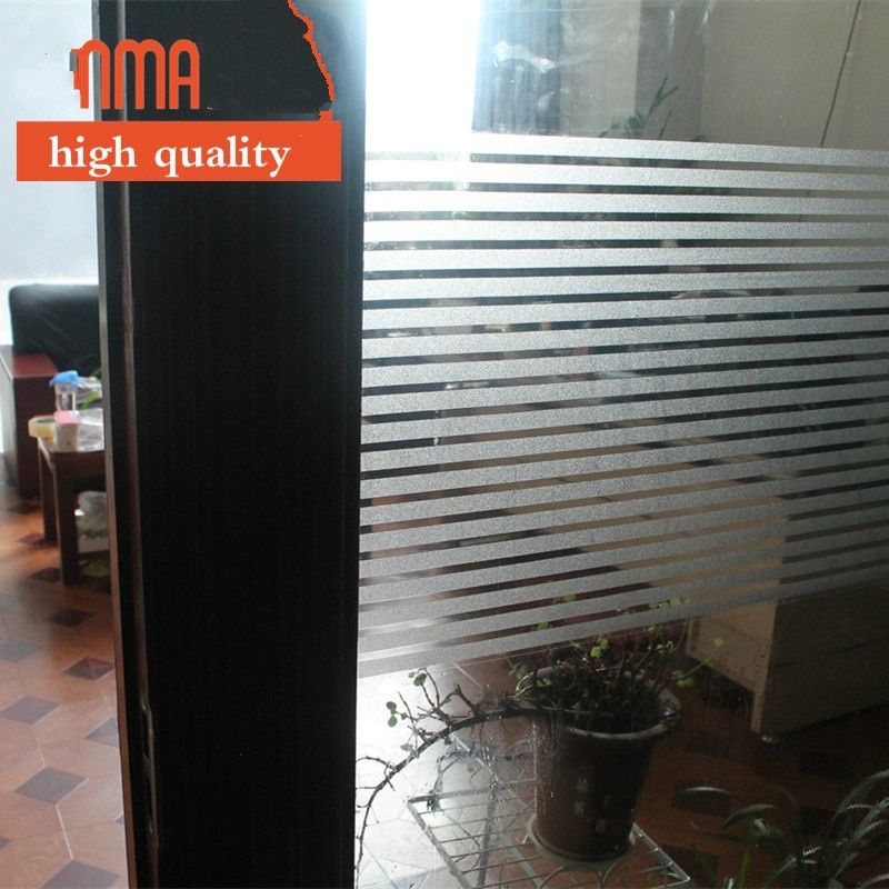 White Privacy Frosted Film Frost Glass Window Film Striped Shutters Sticker New