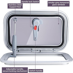 16.2″ X10.5″ Rectangular Deck Hatch,Aluminum Alloy Boat Porthole Window,Push Out
