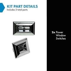 Chrome Power Window Switch Pair Set of 2 for Chevy GMC Pontiac