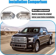 Chrome Plated Mirror Covers Caps Fit for Ford Super Duty 2017-2025 F-250 F-350 2