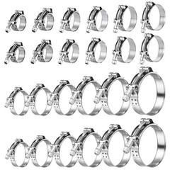 24 Pack 12 Size T-Bolt Hose Clamps, Stainless Steel_304 Working Range 28mm-11…
