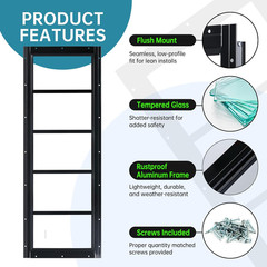 Shed Window 10″X29″ 2 Pack Transom Window Fixed Design with Tempered Glass, Perf