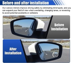 2″ Round HD Glass Convex Rear View Mirror, 360° Rotating Wide An Color: Silver