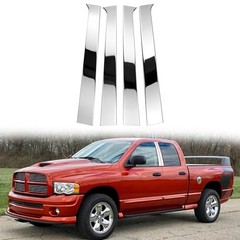 Door Window Pillar Trim, Stainless Steel Polished Chrome Dodge RAM 2002-2008