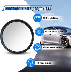 4PCS Blind Spot Mirrors, 2″ Round 360° Wide Angle Convex Rear Vie Color: Black