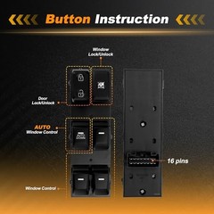 1 AUTO Power Window Switch for Kia Sportage 2011-2016 Window Control Switch