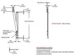 WRS Truth 12in Stainless Steel Heavy Duty Friction Adjuster .180 Bracket