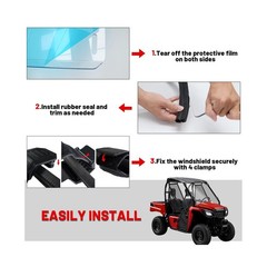 StarknightMT Pioneer Full Windshield Scratch-resistant Front Windshield Compa…