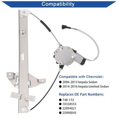 Obaee Front Left Driver Side Power Window Lift Regulator with Motor Assembly