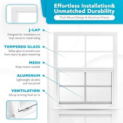 2 Pack Shed Windows 14×21–Tempered Glass Flush Mount for Chicken Coop,Barn