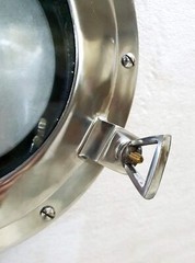 12″ Canal Boat Porthole Window Glass Porthole Home Decorative (Shiny Silver)