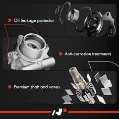 Power Steering Pump, with Reservoir & Pulley, Compatible with Dodge Dakota