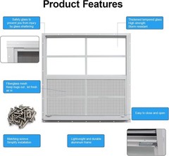 Durable 24×24 Shed Windows with Tempered Glass – Pack of 2