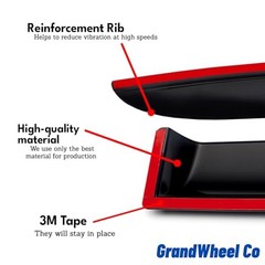 GrandWheel Window Deflectors Smoke Tinted Tape-On For Outlander Sport 11-26