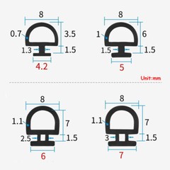 4.2mm-7mm Bubble Gasket Seal For UPVC Doors Windows Rubber Strip Draught Repair