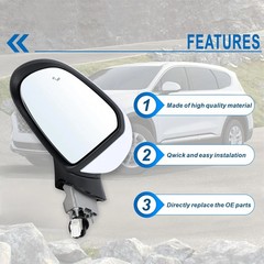 Left Driver Side Mirror Compatible With 2019 2020 2021 2022 2023 Hyundai Santa F