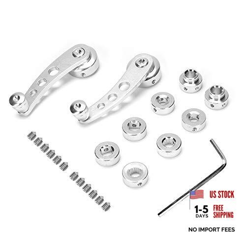 Car Window Handle Winder Riser, Silver 3in CNC Aluminum Alloy Window Crank