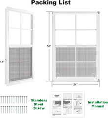 Shed Windows 2 Pack Sliding Tempered Glass Frame Chicken Coop Barn Building Tool