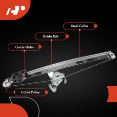 Electric Power Window Regulator Without Motor Compatible with Rear Driver (LH)