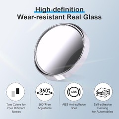 8 Pcs Blind Spot Mirrors for Car, 1.97’’ Round H Mounting Type: adhesive mount
