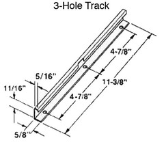 Track, 11-3/8, 3 Hole, #30706, Wood Casement Window