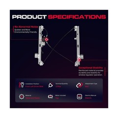 Power Window Regulator w/Motor L/F-Fit Chevy Silverado 01-06,GMC Sierra,Cadillac