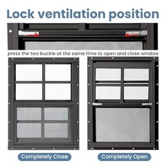 2 Pack Shed Windows,12″ x 18″ Small Sliding Windows,Flush Mount Windows with