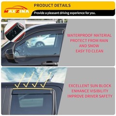 Visor Rain Guards Compatible with 2022-2025 2026 Ford Maverick Front and Rear