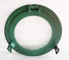 12″ Maritime Antique Green Patina Nautical Porthole Round Window Glass Nautical