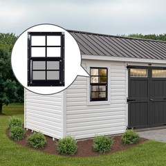 2 Pack 12″x18″ Flush Mount Shed Windows with Tempered Glass & Screen – Ideal for