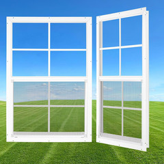 Shed Windows 2 Pack Sliding Tempered Glass Frame Chicken Coop Barn Building Tool