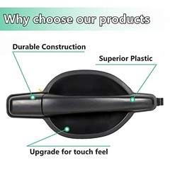Outside Door Handle Black Textured Compatible with Mitsubishi Rear Right