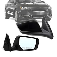 Gloss Black Passenger Side Power Mirror Assembly 3 Pins Compatible with Right