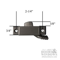 Sash Lock, Sweep Latch, 2-1/4 holes, 3/8 Latch Projection – Light Bronze