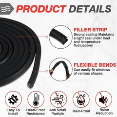 EPDM Window & Door Gasket Seal Flipper Double Glazing Rubber Draught Seal 5M
