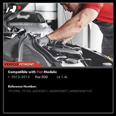Starter Motor Compatible with Fiat 500 2012-2013 1.4L, 12V 1.2KW 12-Teeth