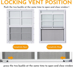 2 Pack Shed Windows, 18” X 23” Household Windows with Tempered Glass and Fiber